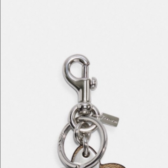 NWT Signature Coated Canvas/Silver Key ring/Charm - Picture 2 of 4